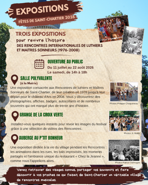 Exposition photo : 32 ans de présence des Rencontres Internationales de Luthiers et Maîtres Sonneurs