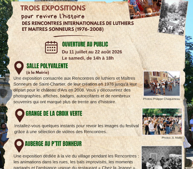 Exposition photo : 32 ans de présence des Rencontres Internationales de Luthiers et Maîtres Sonneurs