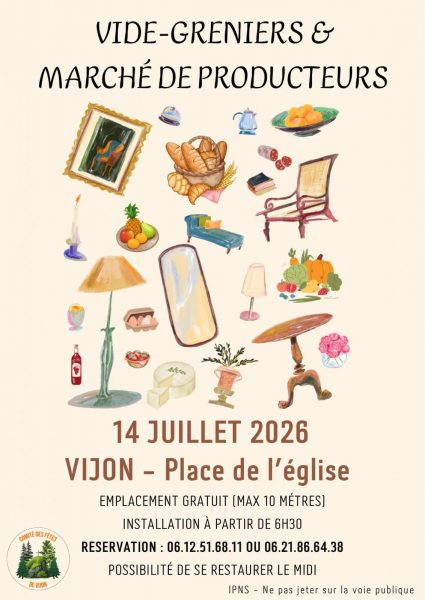 Festivités du 14 juillet : Vide grenier, marché artisanal & gourmand et feu d&rsquo;artifice