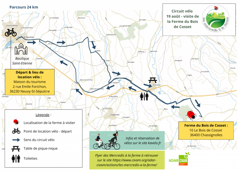Circuit vélo « les mercredis à la ferme » le 19 août 2026