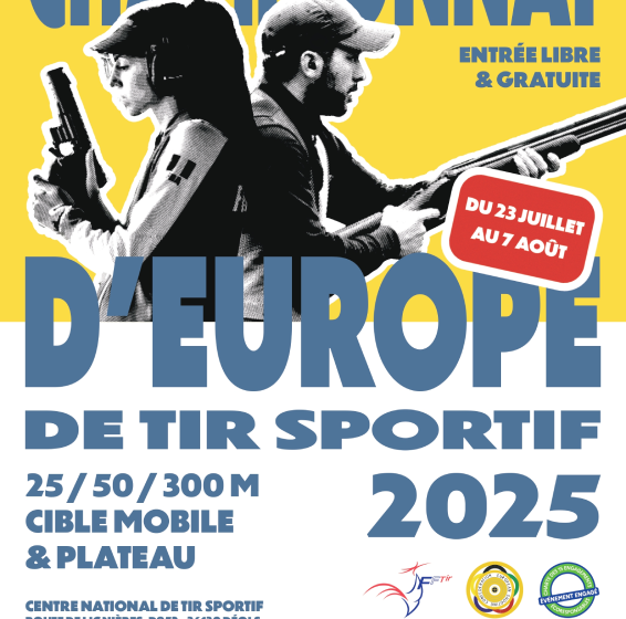 Championnat d’Europe de Tir sportif 25 / 50 / 300 m, cible mobile et plateau
