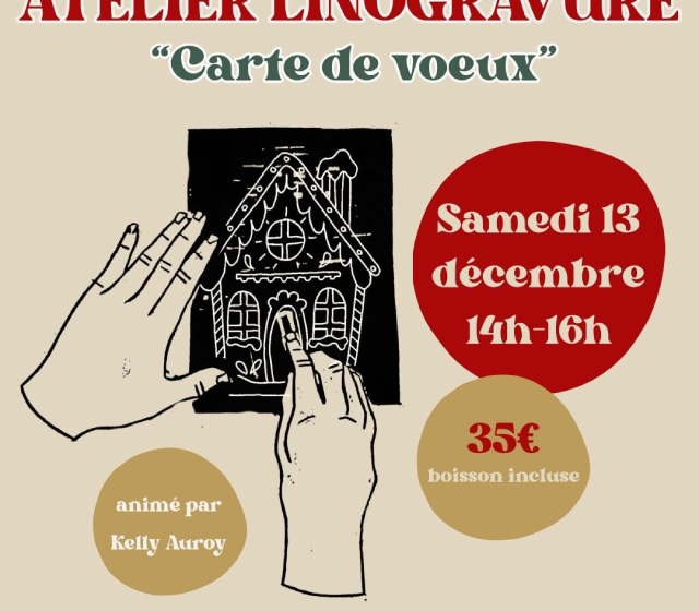 Atelier linogravure et cartes de voeux