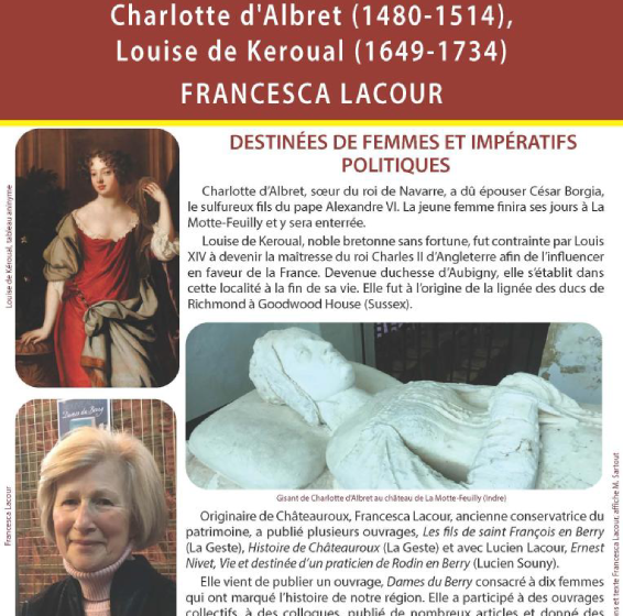 Conférence : Charlotte d&rsquo;Albret et Louise de Keroual, deux destinées de femmes et impératifs politiques…
