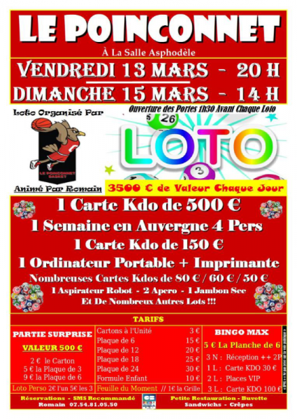 Loto annuel du Poinçonnet basket