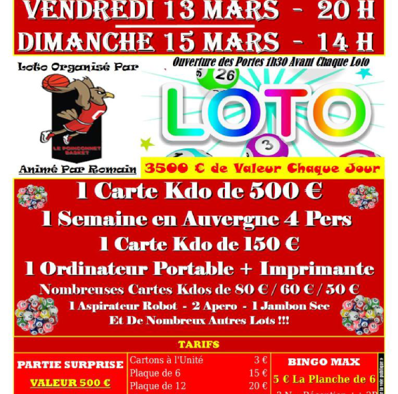 Loto annuel du Poinçonnet basket