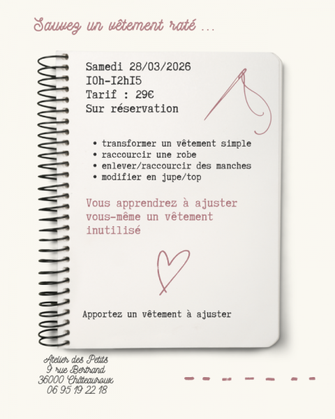 Atelier : Sauvez un vêtement raté…