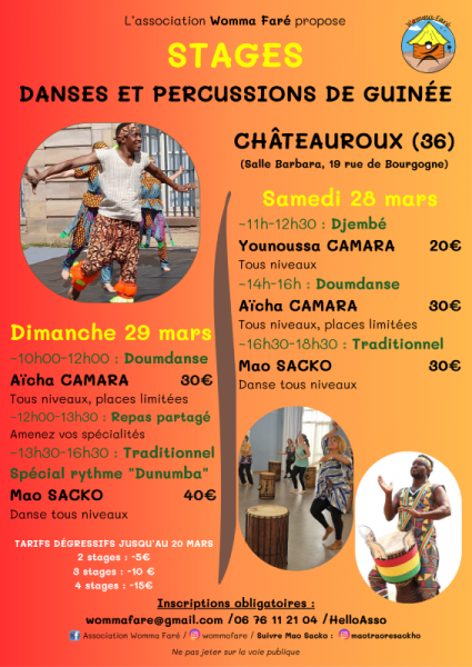 Stage : Danses et percussions de Guinée