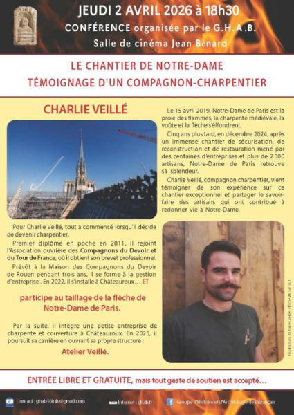 Conférence : Le chantier de Notre-Dame, témoignage d&rsquo;un compagnon-charpentier