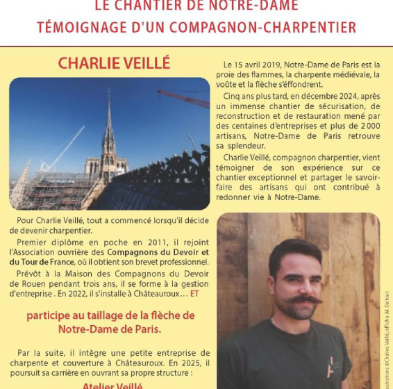 Conférence : Le chantier de Notre-Dame, témoignage d&rsquo;un compagnon-charpentier