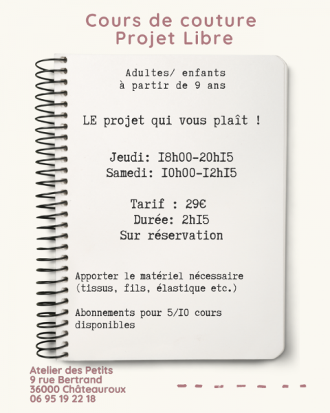 Projet Libre : Cours de couture