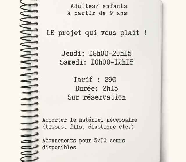 Projet Libre : Cours de couture