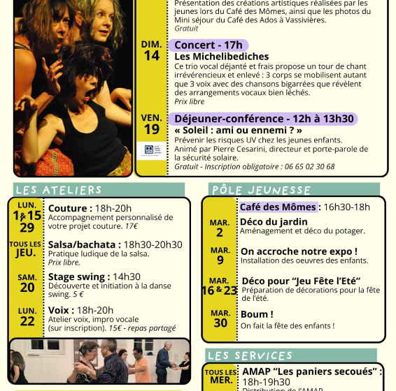 Programmation du mois à la Secousse