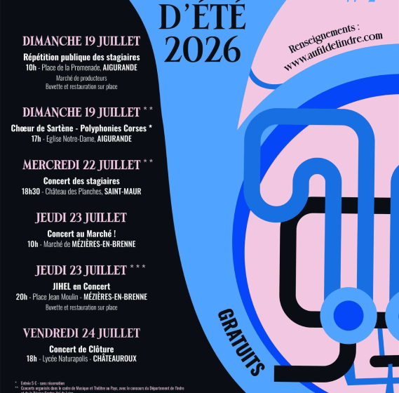 Concert des stagiaires de L&rsquo;Académie « Musique au Fil de l&rsquo;Indre »