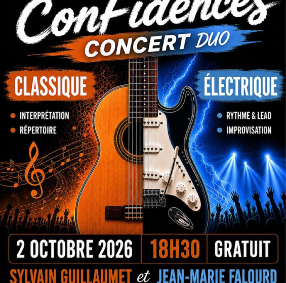 Cordes et confidences, Concert duo – guitare sèche et guitare électrique