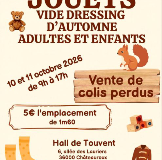 Bourse aux jouets, vide dressing enfants, adultes et vente de colis perdus