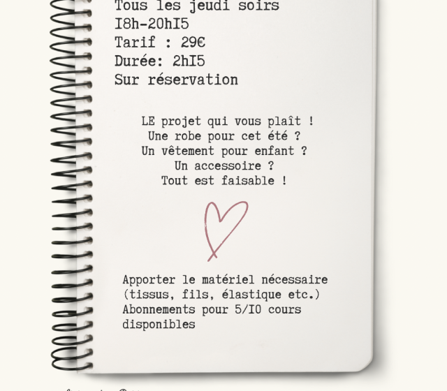 Projet Libre : Cours de couture