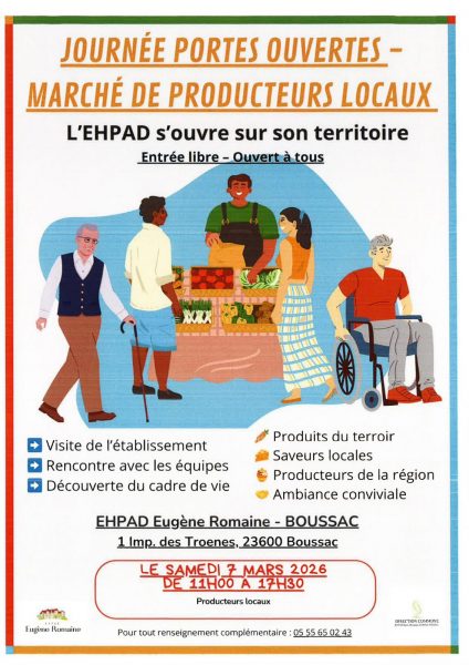 Journée portes ouvertes à l&rsquo;EHPAD Eugène Romaine et marché de producteurs locaux