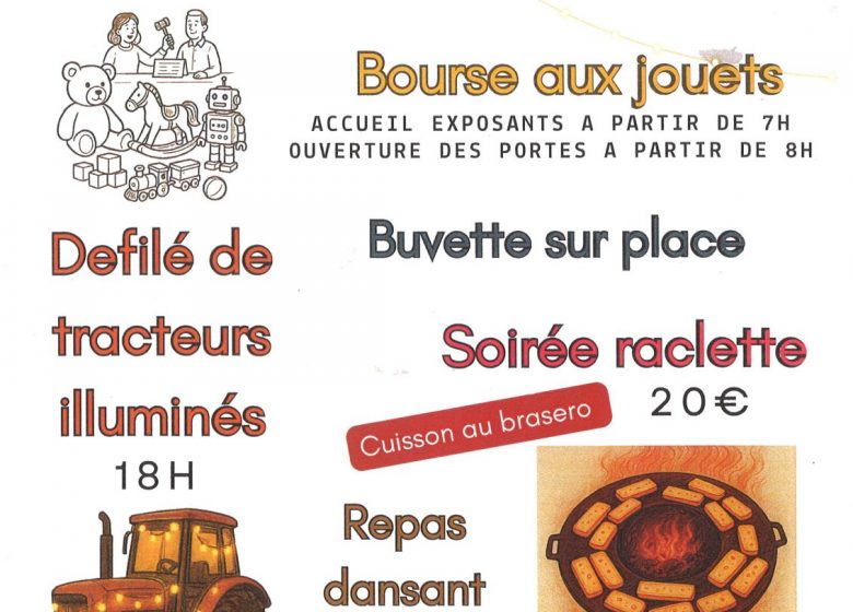 Bourse aux jouets, défilé tracteurs illuminés et soirée raclette
