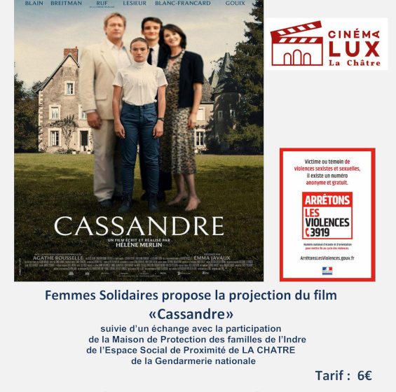 Projection débat autour du film Cassandre avec Femmes Solidaires