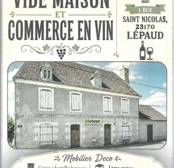 Vide maison & commerce en vin