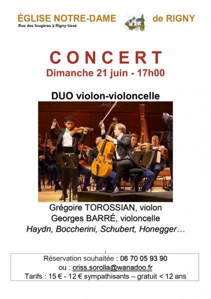 Concert duo violon-violoncelle