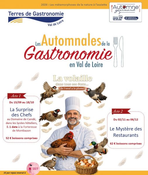 Les Automnales de la Gastronomie en Val de Loire  : La volaille dans tous ses états – De l&rsquo;oeuf à la plume