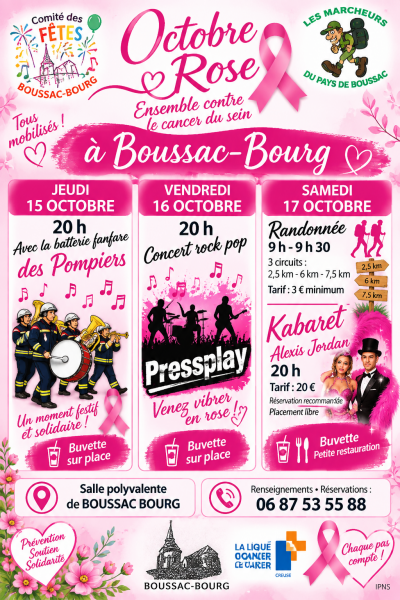 Octobre rose : concert avec Pressplay