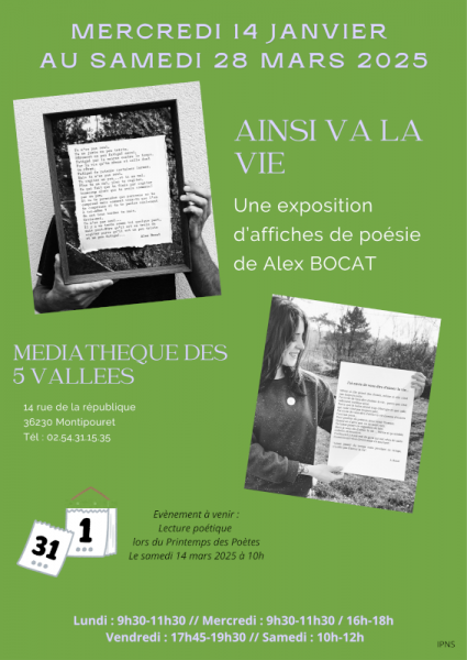 Exposition d&rsquo;affiches poétiques « Ainsi va la vie »