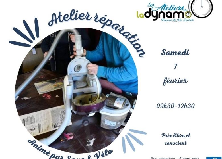 Atelier réparation (petits électroménager, machine à coudre …) – Repair workshop (small household appliances, sewing machines …)